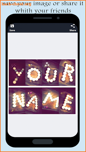 Write your name with different shapes-Candles font screenshot