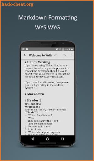 Writer Plus (Write On the Go) screenshot