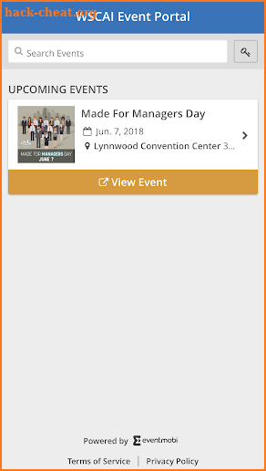 WSCAI Event Portal screenshot