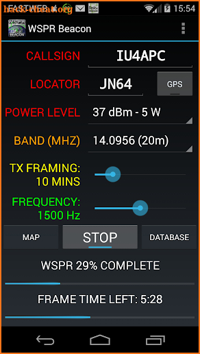 WSPR Beacon for Ham Radio screenshot