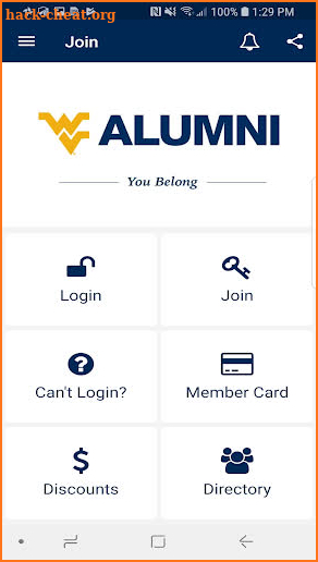 WVU Alumni screenshot