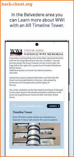 WWI Memorial Visitor Guide screenshot