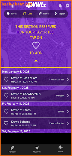WWL Parade Tracker screenshot