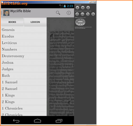 Wycliffe Bible + DRC + Lexicon screenshot