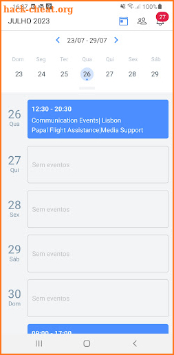 WYD Volunteer Schedule screenshot