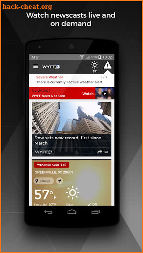 WYFF News 4 and weather screenshot