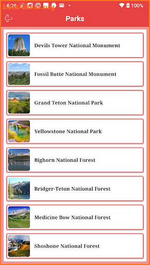 Wyoming National and State Parks screenshot