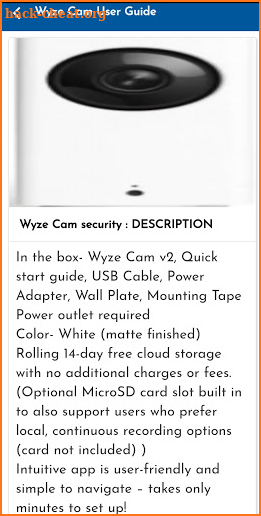 Wyze Cam User Guide screenshot