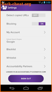 X3Watch Accountability screenshot