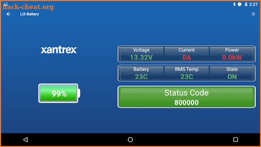 Xantrex Battery screenshot