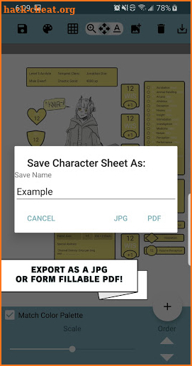 Xel's Character Sheet Maker screenshot