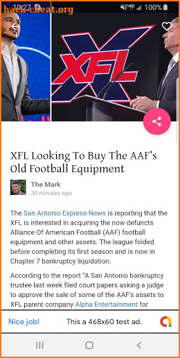 XFL News Hub screenshot