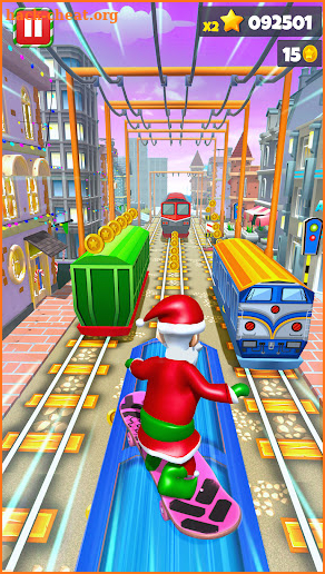 Xmas Santa Surfer Running Game screenshot