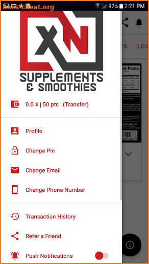 XN Supplements screenshot
