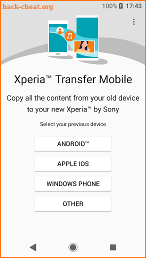 Xperia Transfer Mobile screenshot