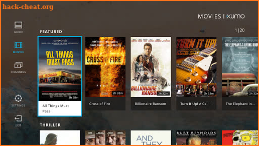 XUMO for Android TV: Free TV shows & Movies screenshot