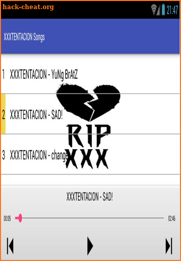XXXTENTACTION SONGS screenshot