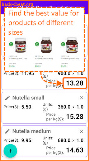 YA Unit Price Calculator -SD screenshot