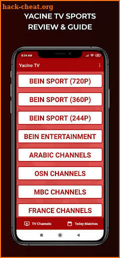 Yacine TV Apk Bein Sport Tips screenshot