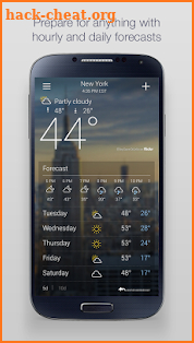 Yahoo Weather screenshot