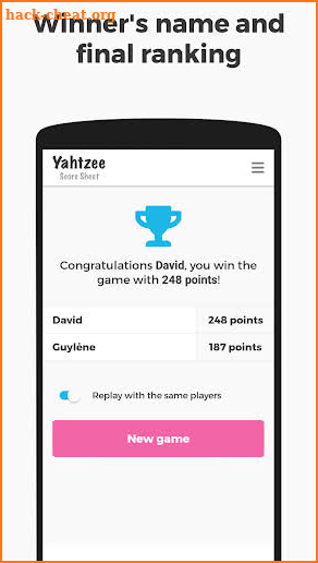 Yahtzee Score Sheet screenshot