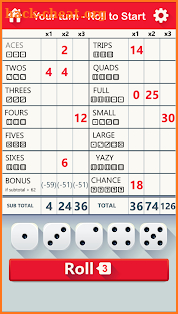 Yazy the best yatzy dice game screenshot