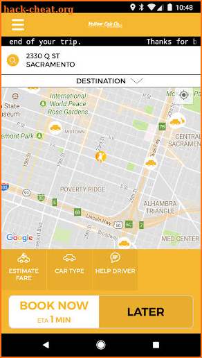 Yellow Cab Company of Sacramento screenshot