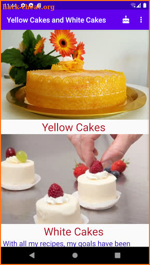 Yellow cakes and white cakes screenshot