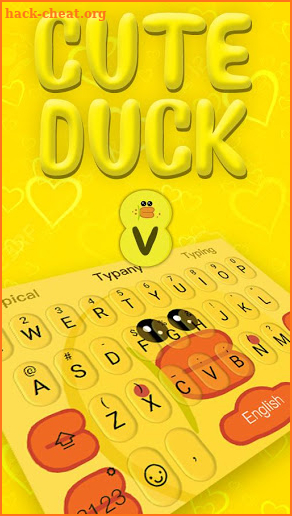 Yellow Cute Adorable Duck Keyboard Theme screenshot