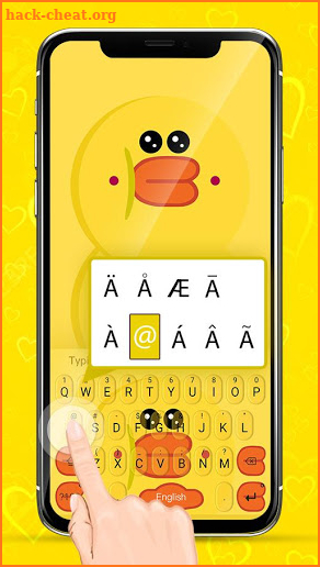 Yellow Cute Adorable Duck Keyboard Theme screenshot