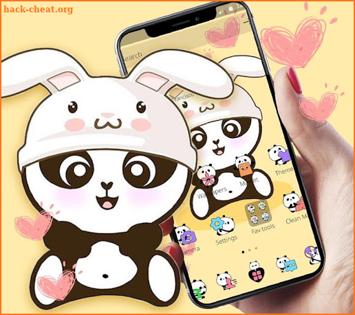Yellow Cute Panda Bunny Theme screenshot