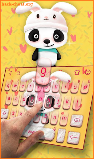Yellow Cute Panda Rabbit Keyboard Theme screenshot