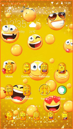 Yellow Emoji Lovely Face Theme screenshot