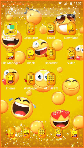 Yellow Emoji Lovely Face Theme screenshot