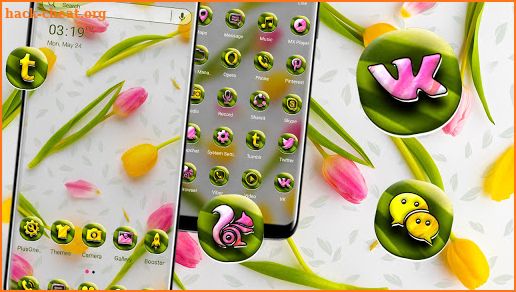 Yellow Pink Tulips Launcher Theme screenshot