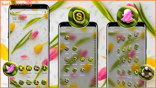 Yellow Pink Tulips Launcher Theme screenshot