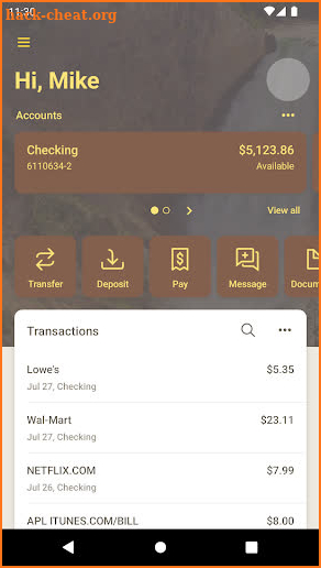 Yellowstone Bank screenshot