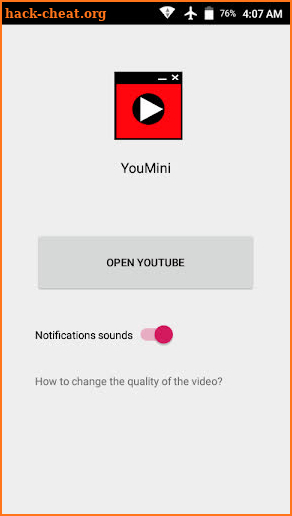 YouMini (Minimize YouTube Without Stopping) screenshot