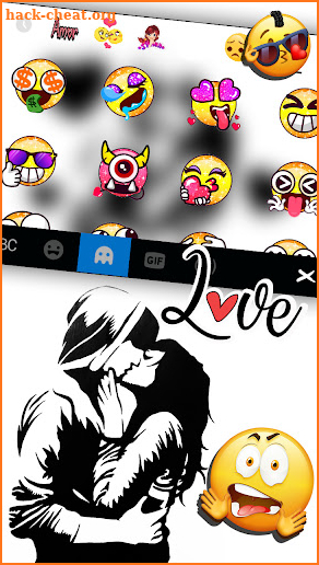 Young Couple Kiss Keyboard Background screenshot