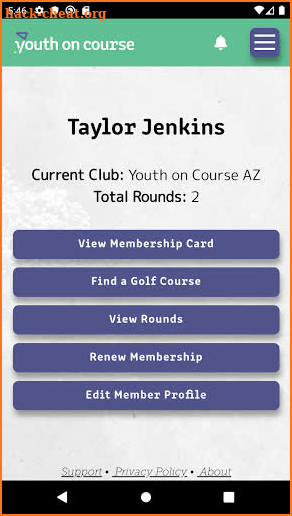 Youth on Course Member App screenshot