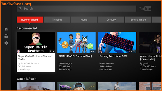 YouTube for Android TV screenshot
