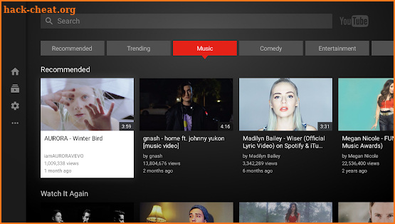 YouTube for Android TV screenshot