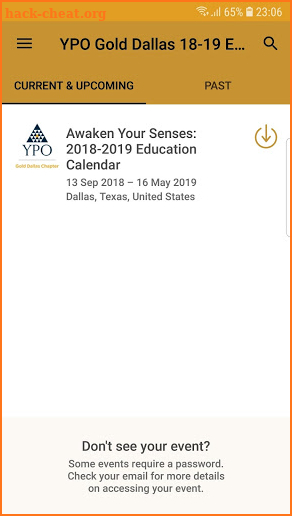YPO Gold 18-19 Calendar screenshot