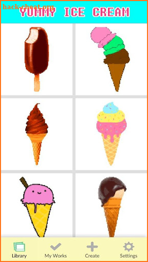 Yummy Ice Cream Coloring By Number - Pixel Art screenshot
