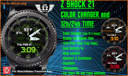 Z SHOCK 21 color changer Watchface for WatchMaker screenshot