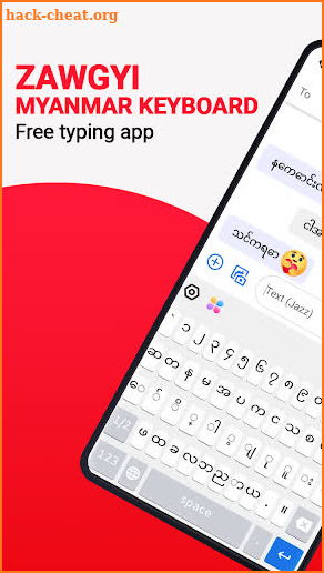 Zawgyi Myanmar keyboard - Zawgyi Typing app screenshot