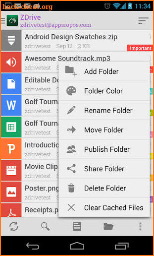 ZDrive: Zimbra Cloud Drive screenshot