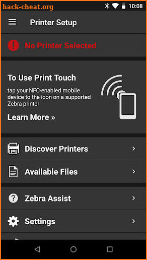 Zebra Printer Setup Utility screenshot