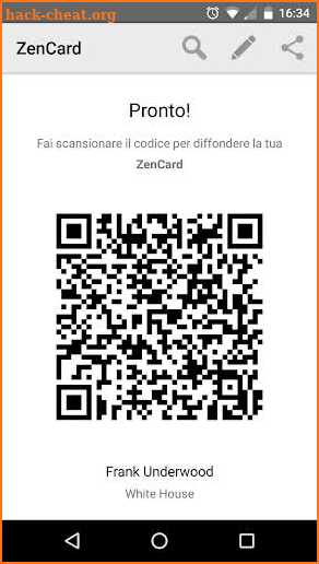 ZenCard QR Code Business Card screenshot