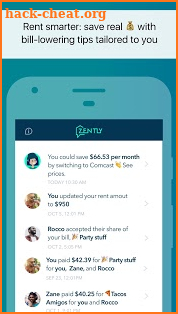 Zently: Split bills, pay rent with roommates screenshot